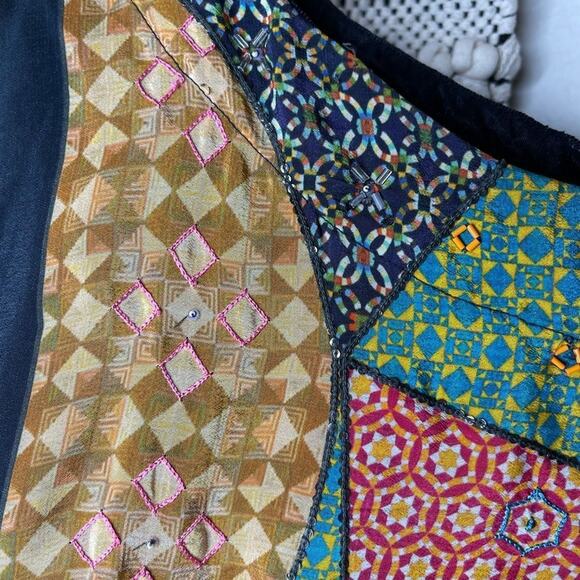 Anthropologie Tanvi Kedia Avizeh Black Motif Patchwork Dress - Picture 8 of 12